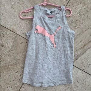 Puma Kids Gray Tank Top with Pink Logo size 6